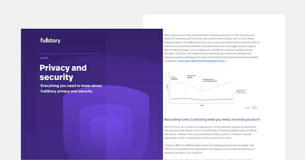Guide to FullStory privacy and security